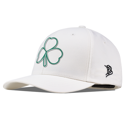 Stacked Shamrock Flexfit Performance Fitted White