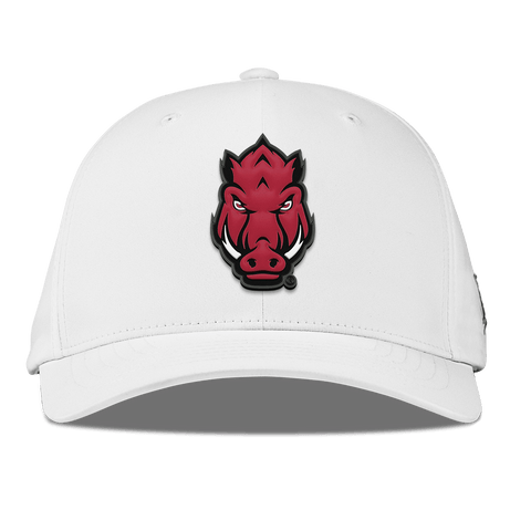 University of Arkansas "Tusk" Flexfit Performance Fitted White
