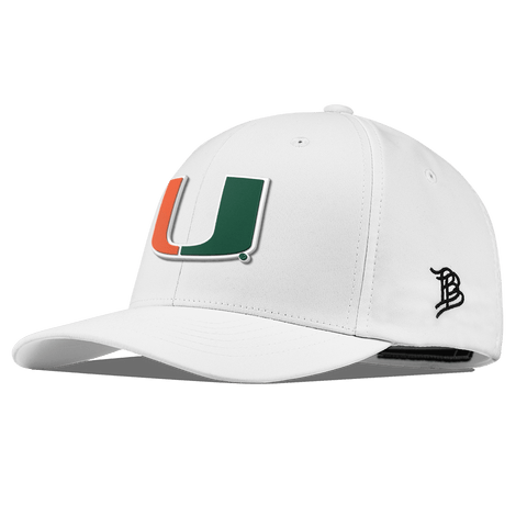 University of Miami "Miami Team Logo" Flexfit Performance Fitted White
