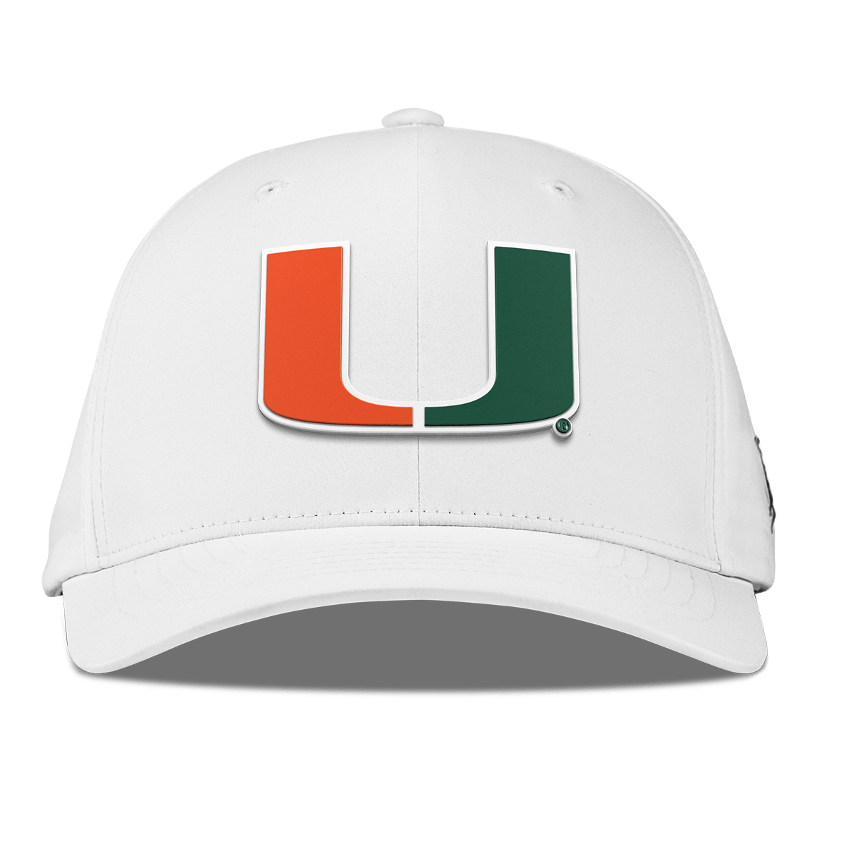 University of Miami "Miami Team Logo" Flexfit Performance Fitted White