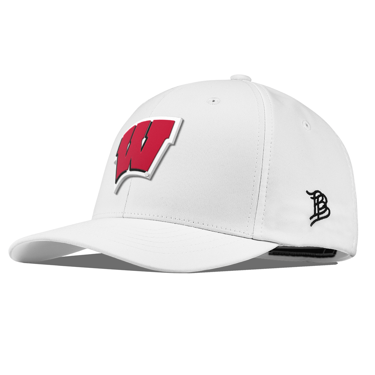University of Wisconsin "Wisconsin Team Logo" Flexfit Performance Fitted White