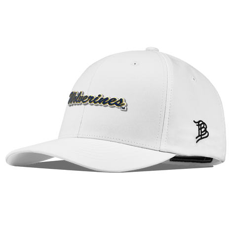 University of Michigan "Wolverines Script" Flexfit Performance Fitted White