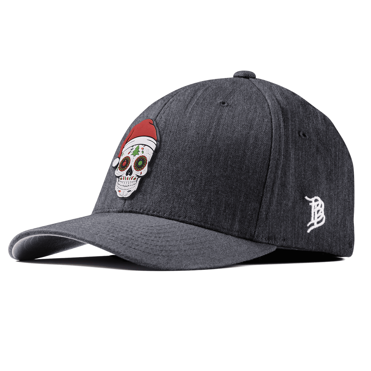 Santa Skull PVC Fitted Charcoal