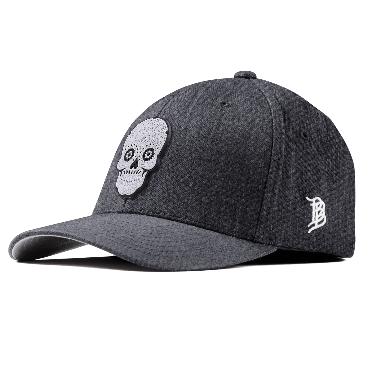 Sugar Skull PVC Fitted Charcoal