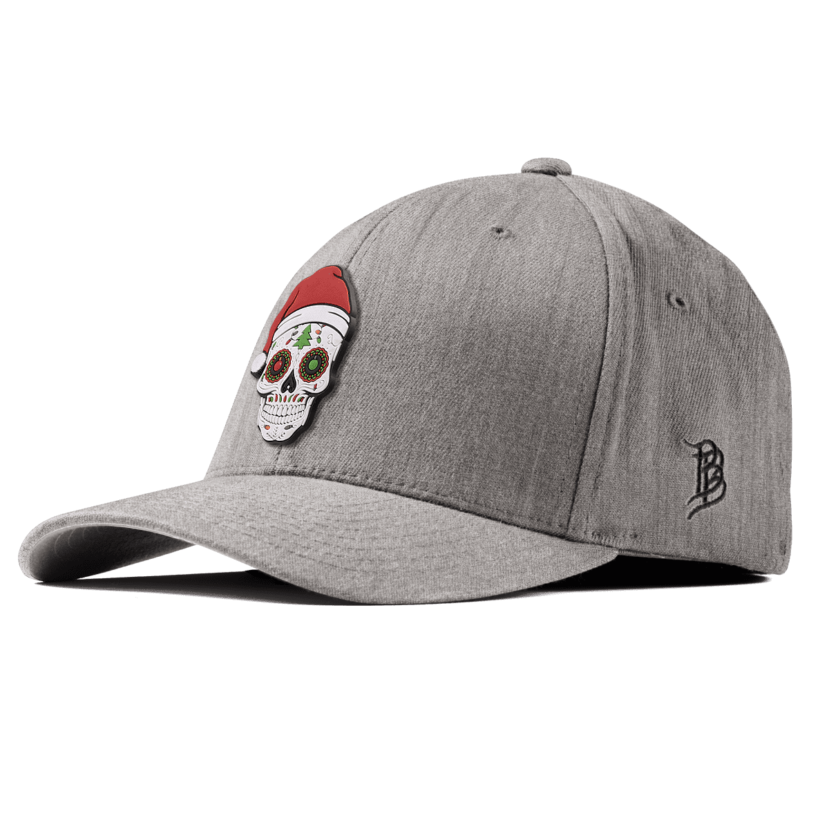 Santa Skull PVC Fitted Heather Gray