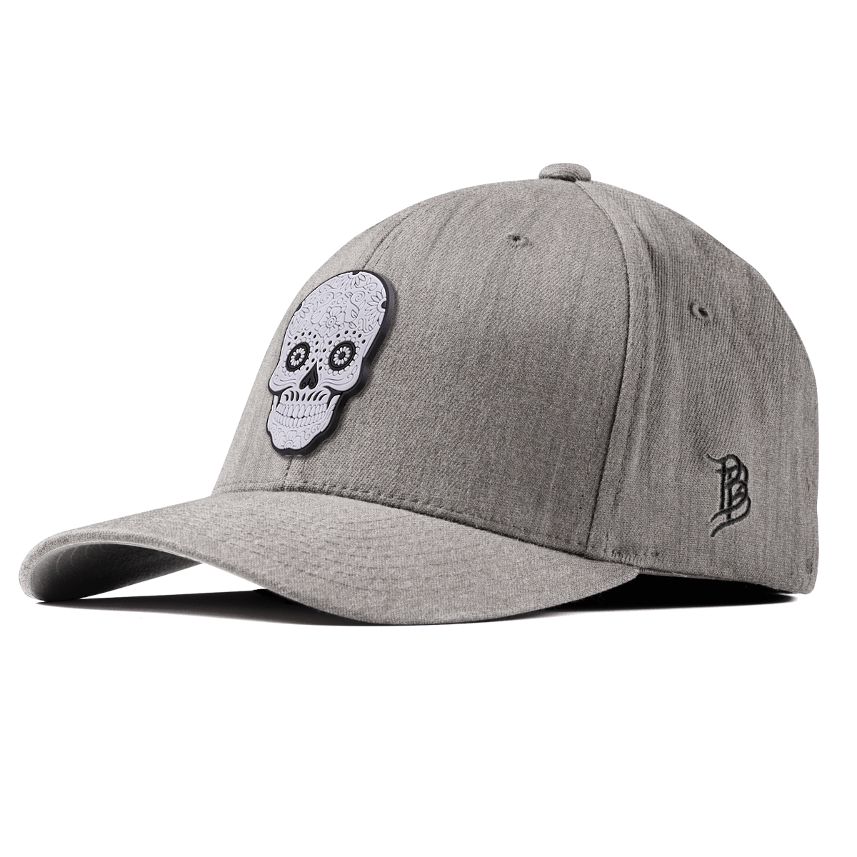 Sugar Skull PVC Fitted Heather Gray
