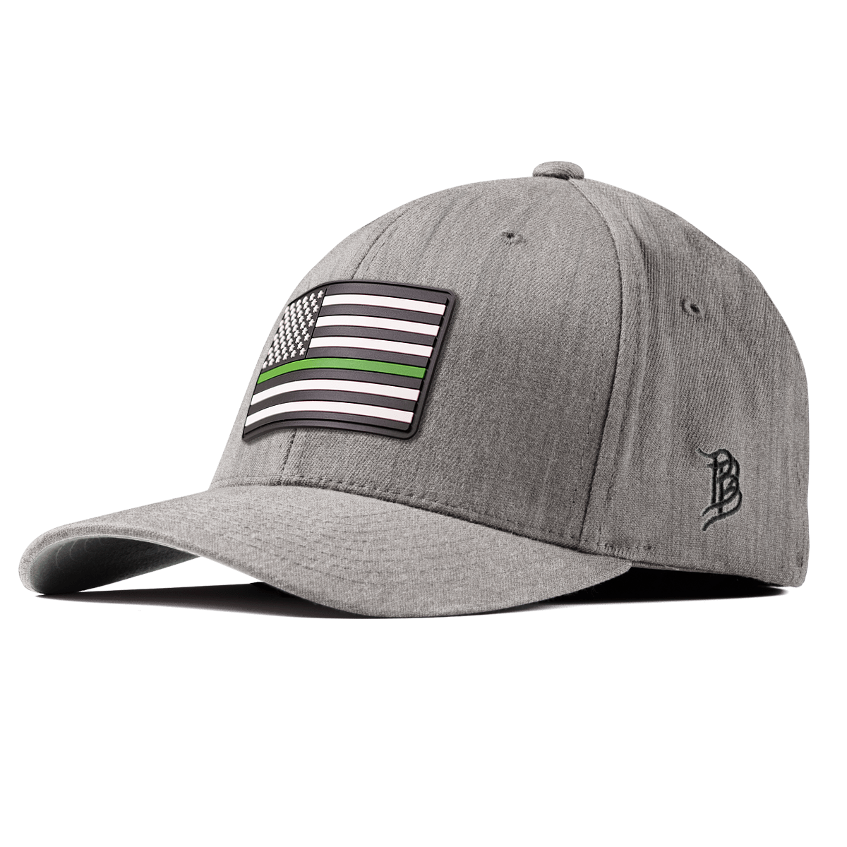 Thin Green Line PVC Fitted Heather Gray