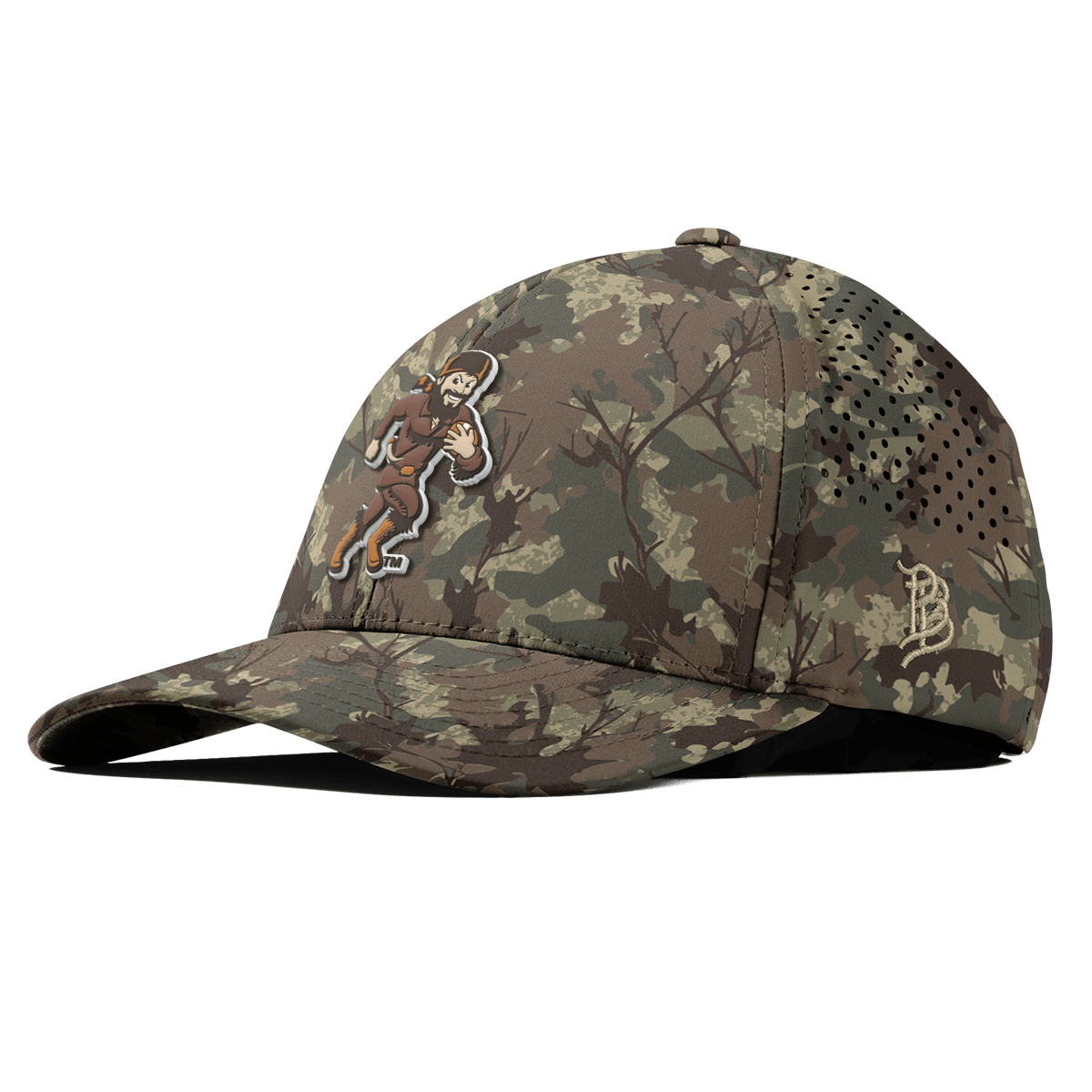 West Virginia University "WVU Mountaineer Football Logo" Curved Performance Timber Camo