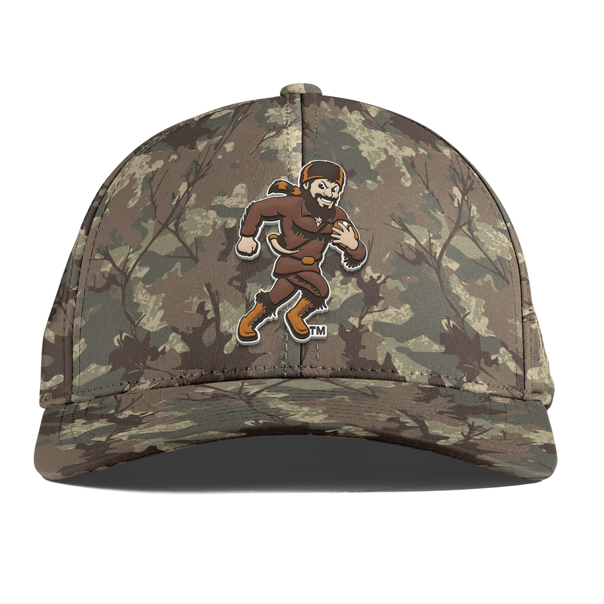 West Virginia University "WVU Mountaineer Football Logo" Curved Performance Timber Camo