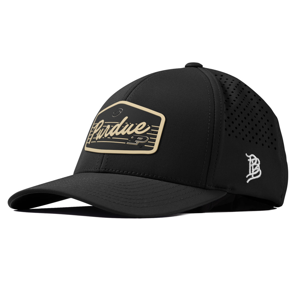 Purdue University "Boilermakers Football" Curved Performance Black