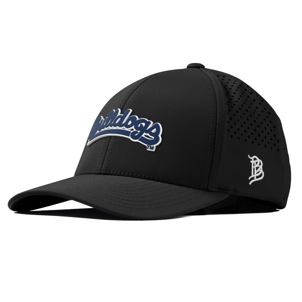 Fresno State University "Bulldogs Script Navy" Curved Performance Black
