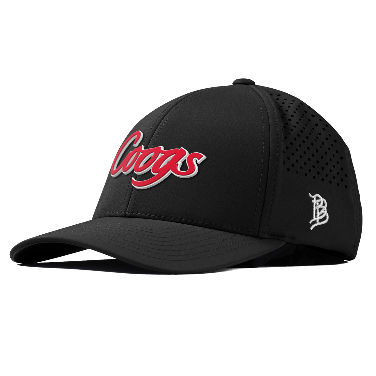 University of Houston "Coogs Script" Curved Performance Black 