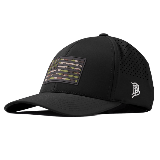 Green Camo Glory PVC Curved Performance Black