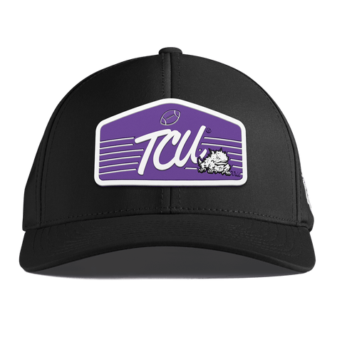 Texas Christian University "Horned Frogs Football" Curved Performance Black