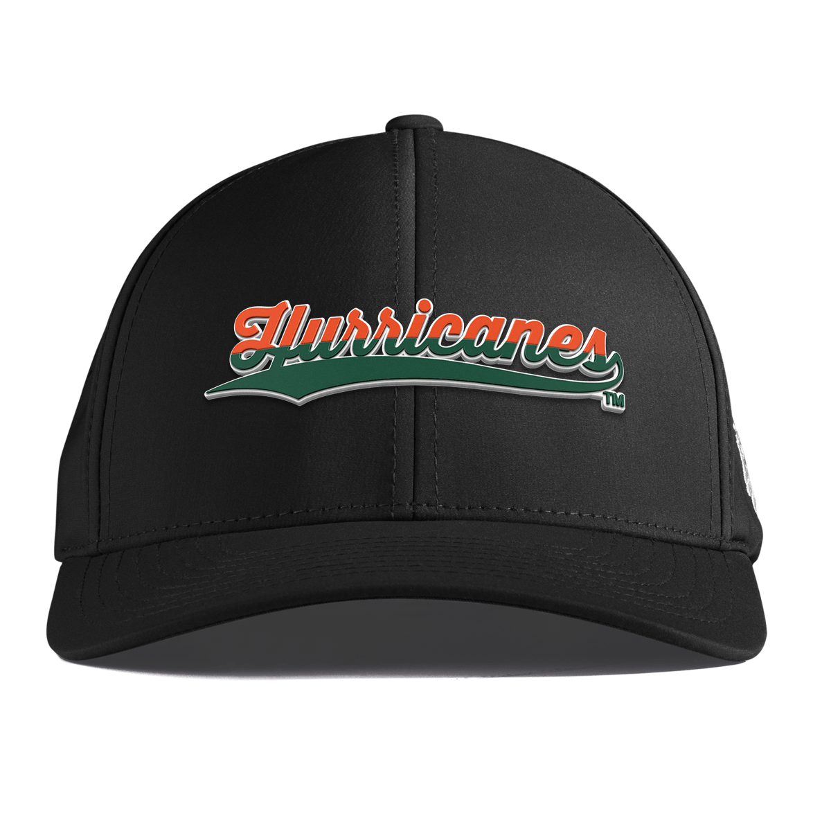 University of Miami "Hurricanes Script" Curved Performance Black