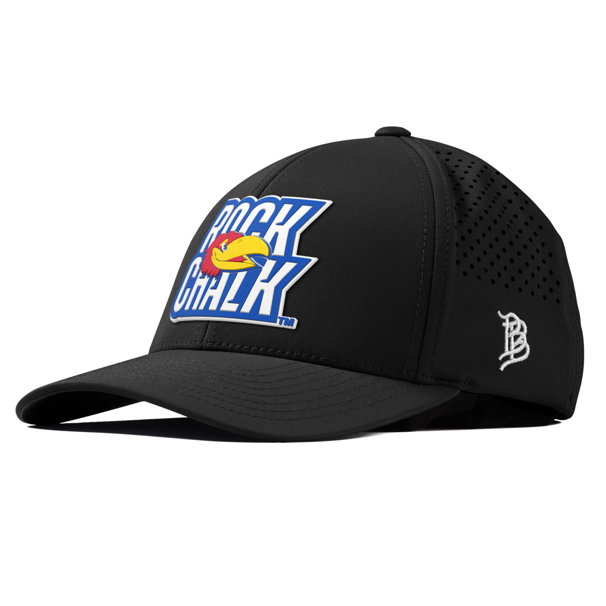 University of Kansas "Kansas Rock Chalk Block" Curved Performance Black