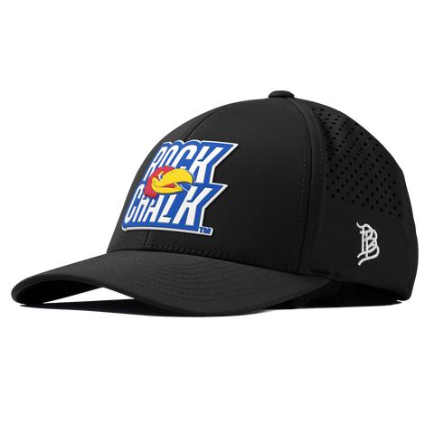 University of Kansas "Kansas Rock Chalk Block" Curved Performance Black