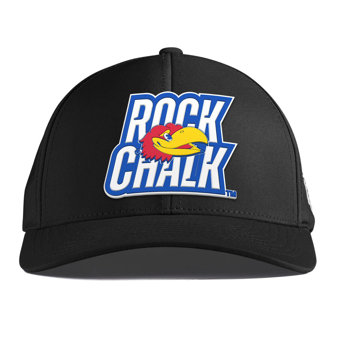 University of Kansas "Kansas Rock Chalk Block" Curved Performance Black
