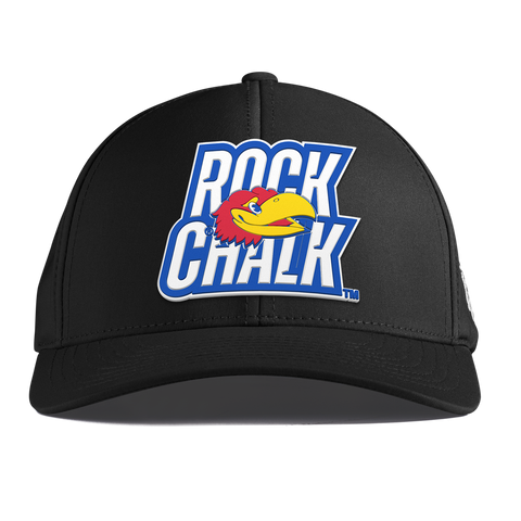 University of Kansas "Kansas Rock Chalk Block" Curved Performance Black