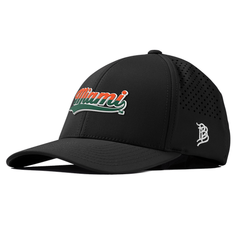 University of Miami "Miami Script" Curved Performance Black