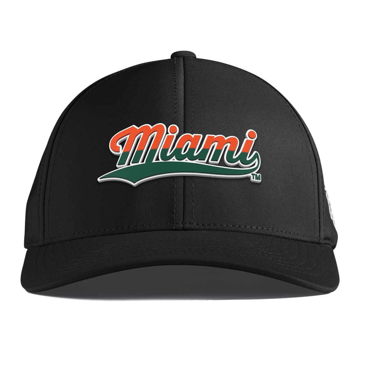 University of Miami "Miami Script" Curved Performance Black