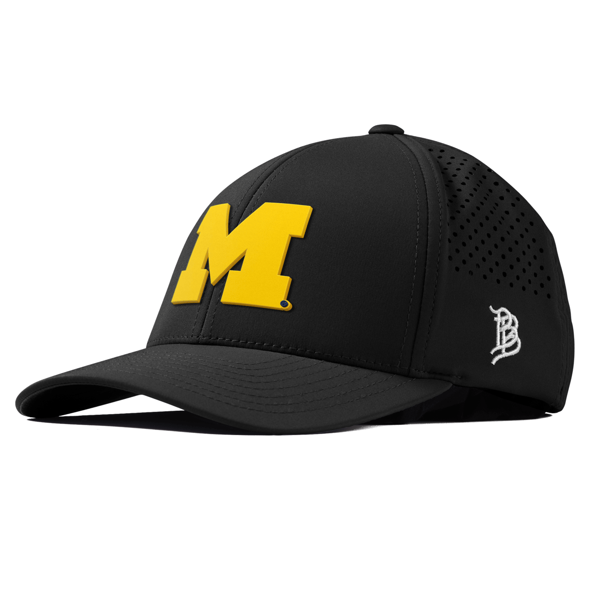 University of Michigan "Michigan Gold Block" Curved Performance Black