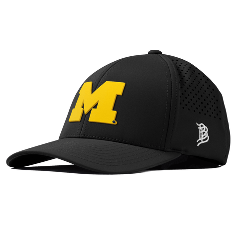 University of Michigan "Michigan Gold Block" Curved Performance Black