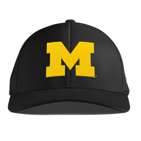 University of Michigan "Michigan Gold Block" Curved Performance Black