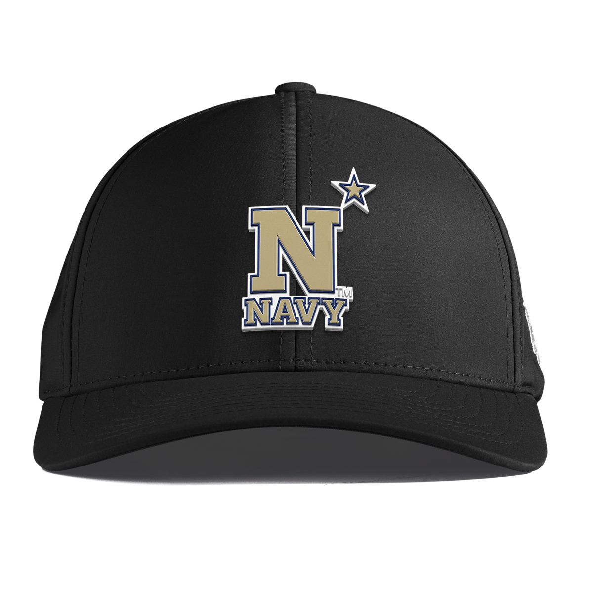 United States Naval Academy "Naval Academy Team Logo Gold" Curved Performance Black