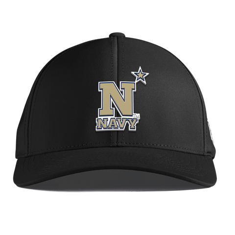 United States Naval Academy "Naval Academy Team Logo Gold" Curved Performance Black