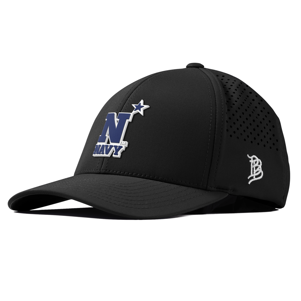 United States Naval Academy "Naval Academy Team Logo Navy" Curved Performance Black