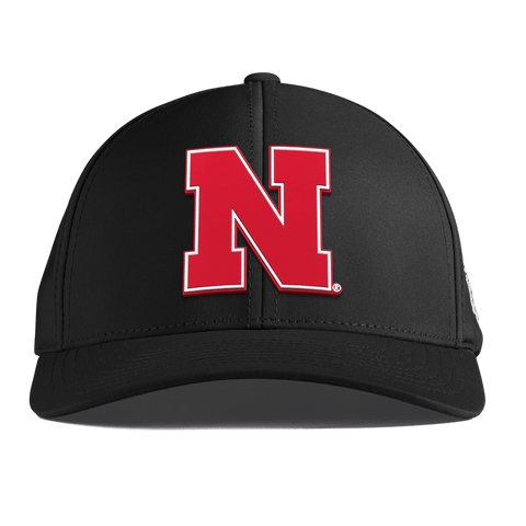 University of Nebraska "Nebraska Team Logo" Curved Performance Black 