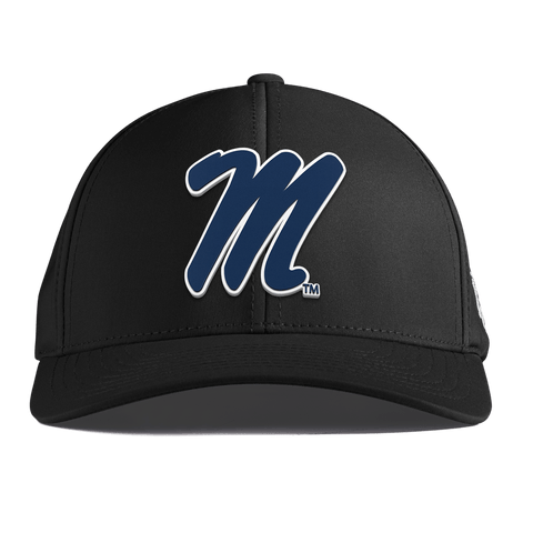 University of Mississippi "Ole Miss Block M Navy" Curved Performance Black