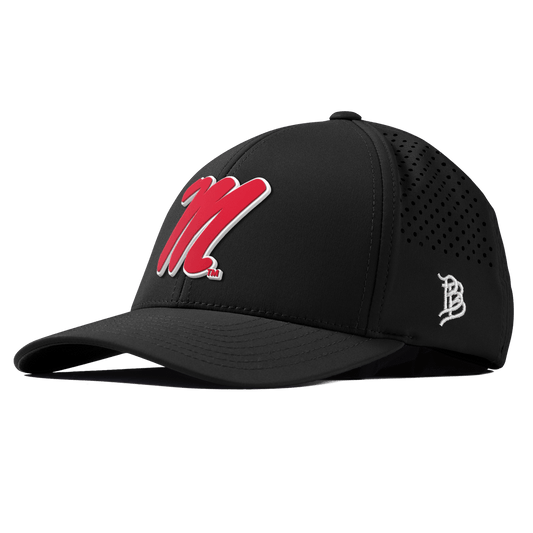 University of Mississippi "Ole Miss Block M Red" Curved Performance Black