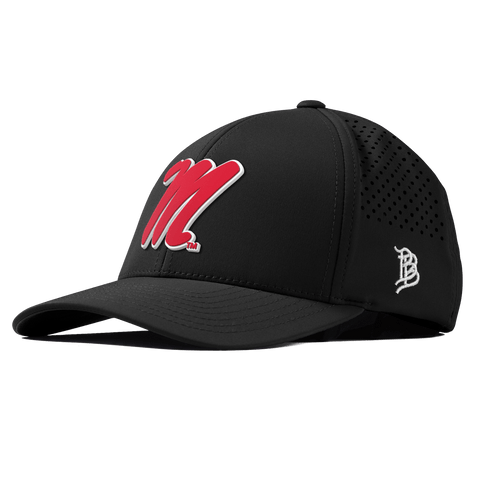 University of Mississippi "Ole Miss Block M Red" Curved Performance Black