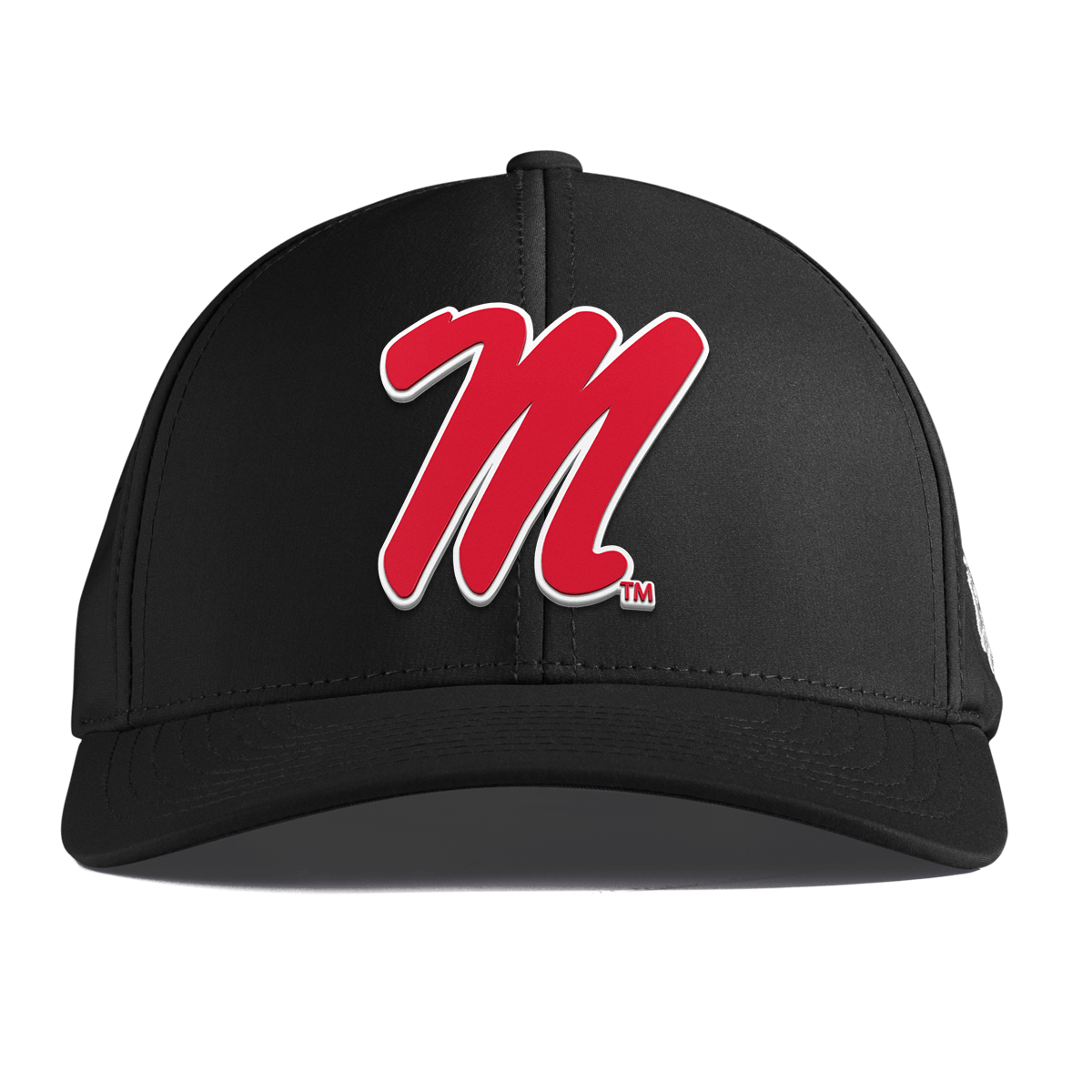 University of Mississippi "Ole Miss Block M Red" Curved Performance Black