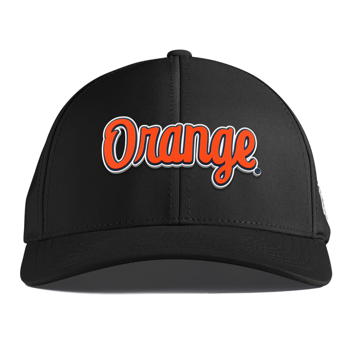 Syracuse University "Orange Throwback Script" Curved Performance Black 