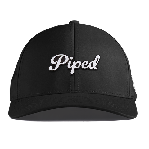 Piped Script Curved Performance Black