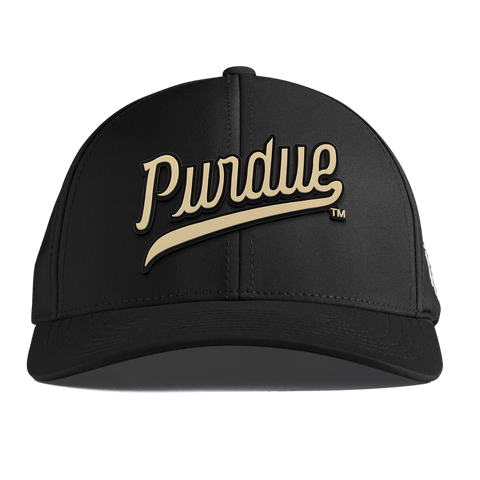 Purdue University "Purdue Script Gold" Curved Performance Black