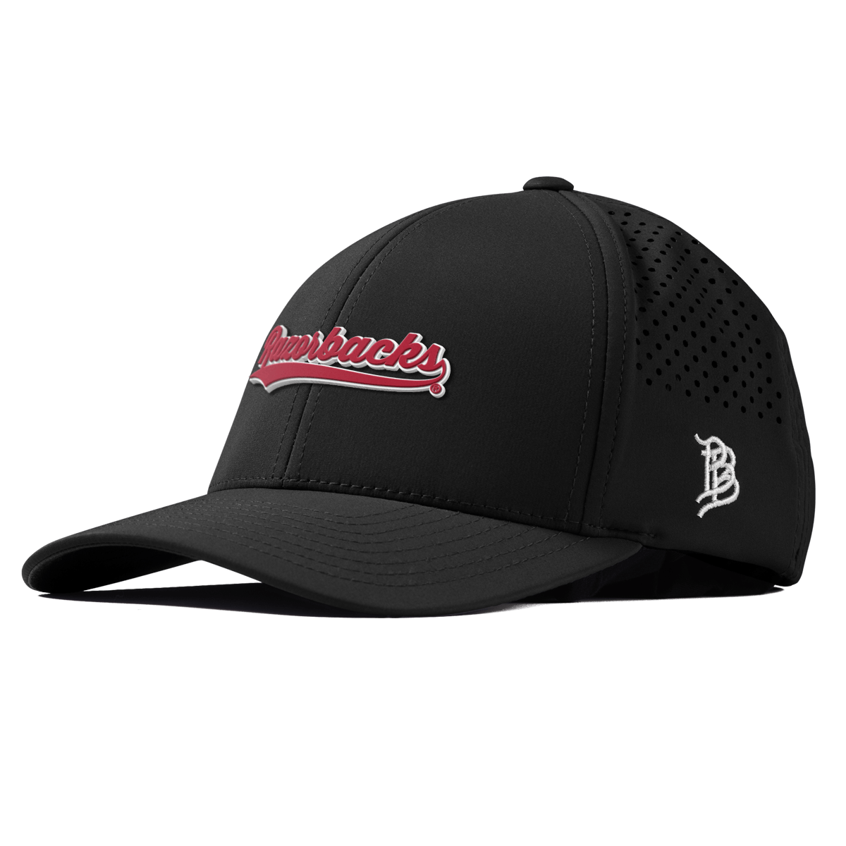 University of Arkansas "Razorback Script" Curved Performance Black