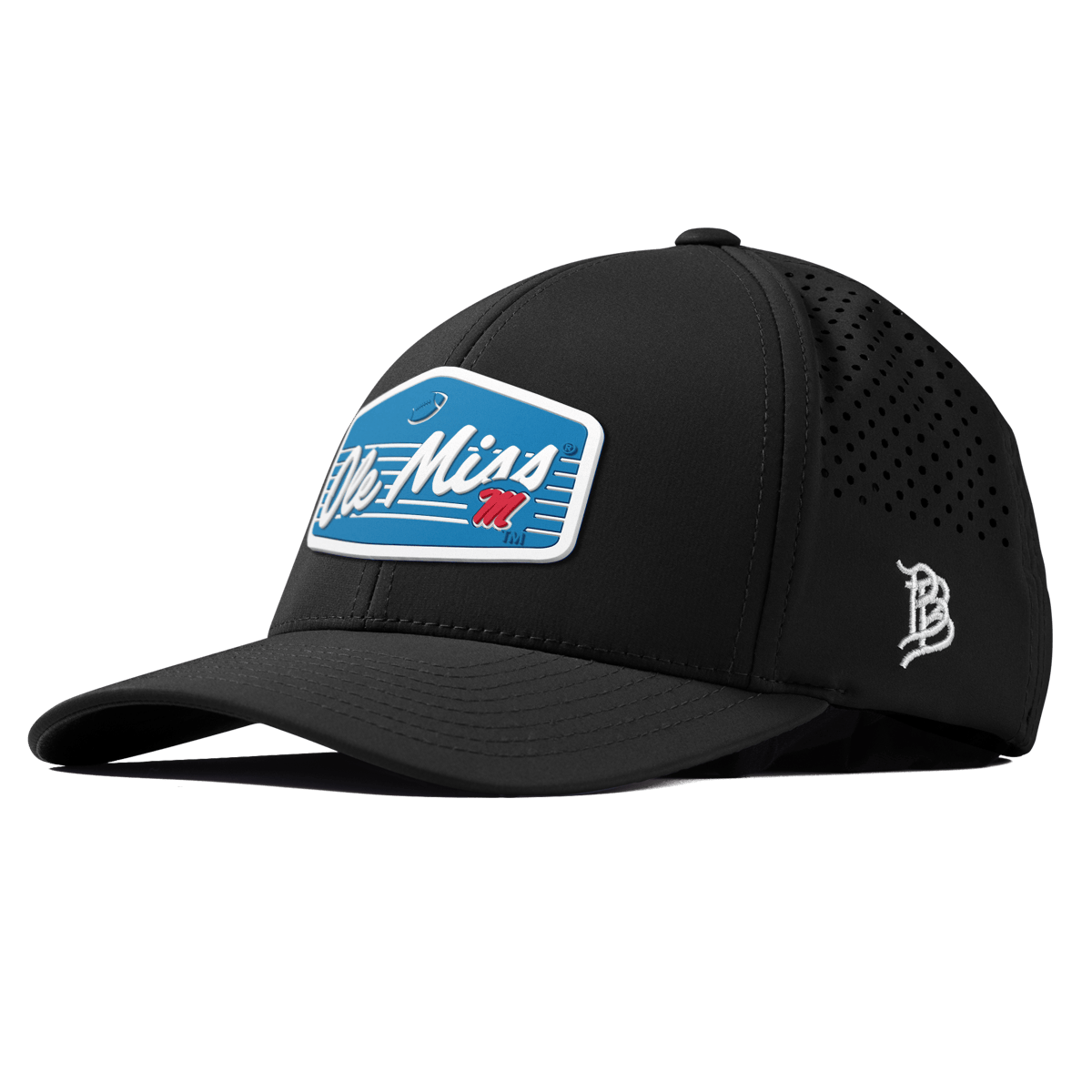 University of Mississippi "Rebel Football" Curved Performance Black