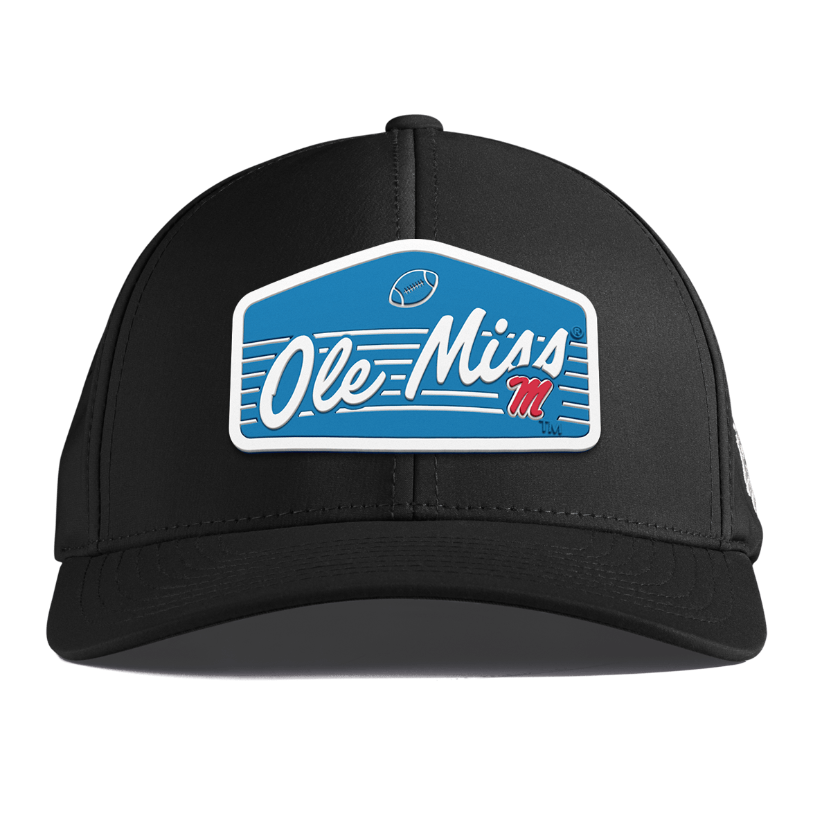 University of Mississippi "Rebel Football" Curved Performance Black