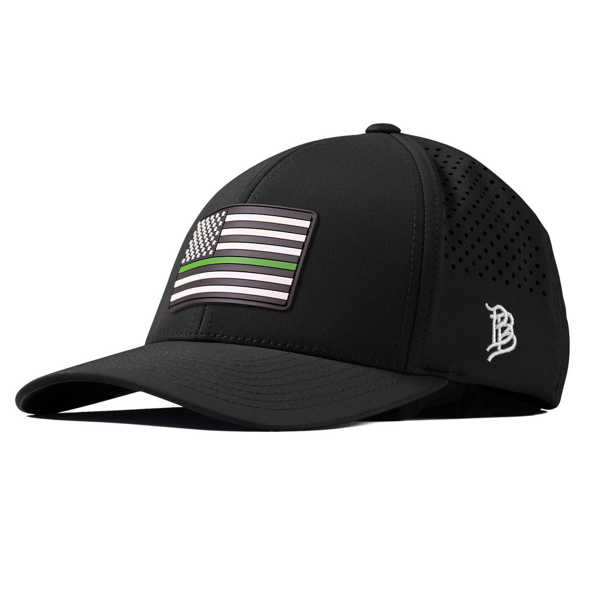 Thin Green Line PVC Curved Performance Black