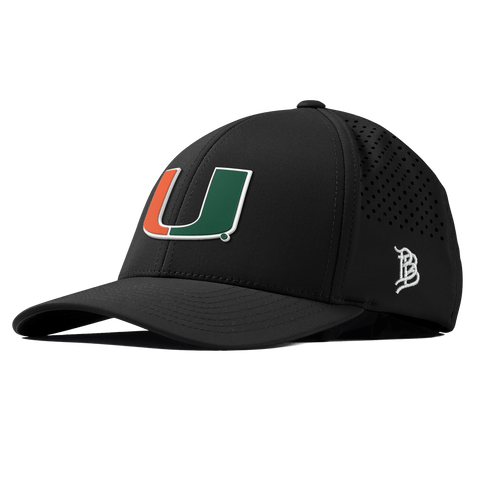 University of Miami "Miami Team Logo" Curved Performance Black