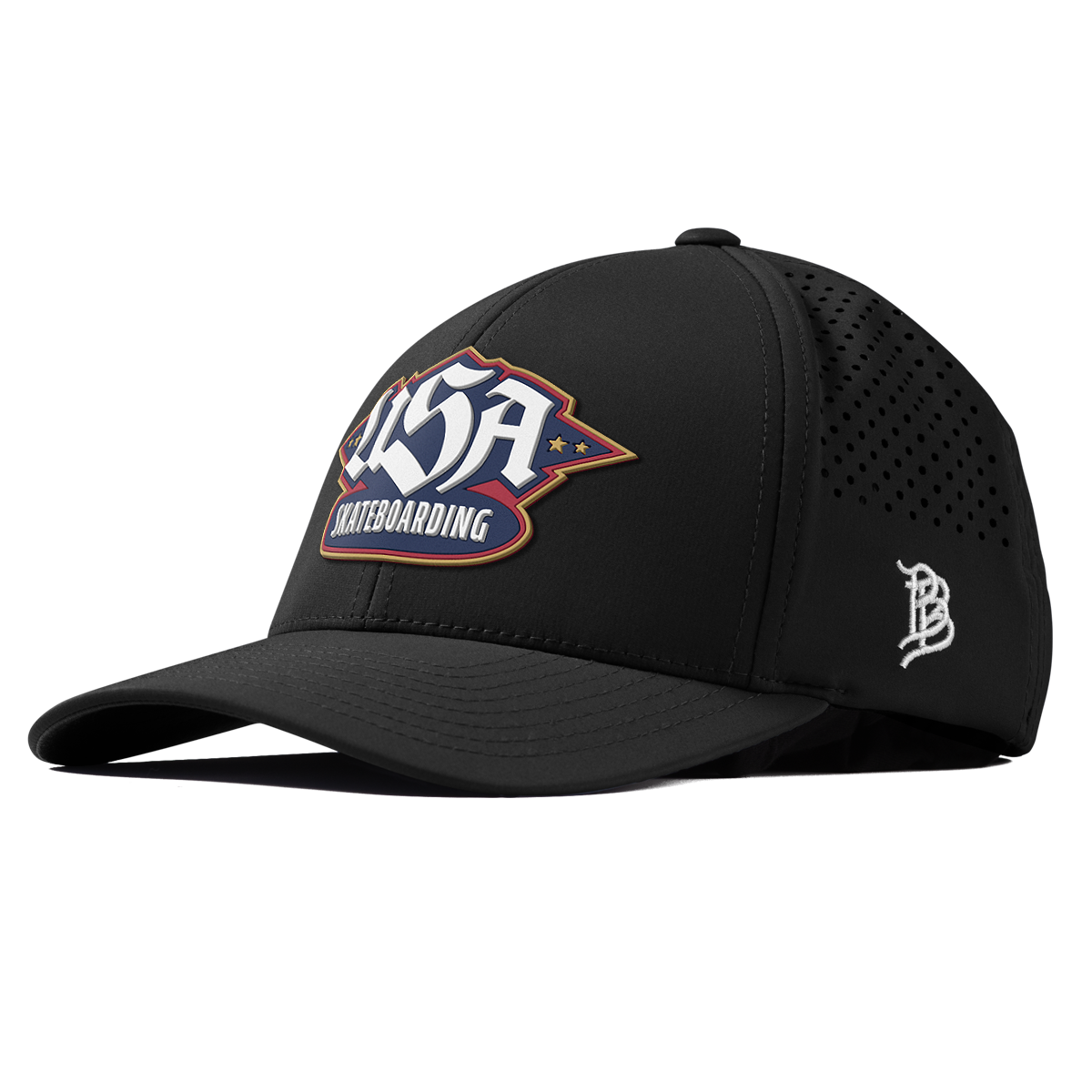 USA Skateboarding Team Logo Curved Performance Black 
