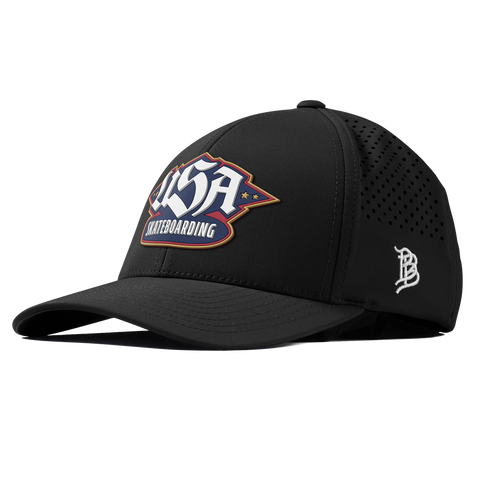 USA Skateboarding Team Logo Curved Performance Black 
