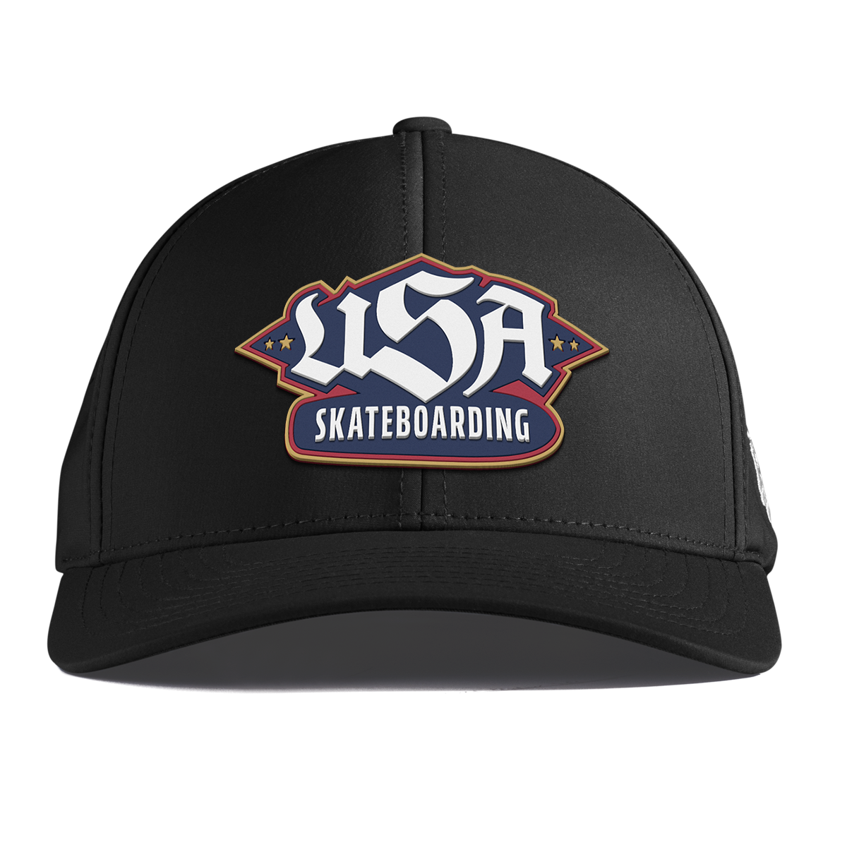 USA Skateboarding Team Logo Curved Performance Black 