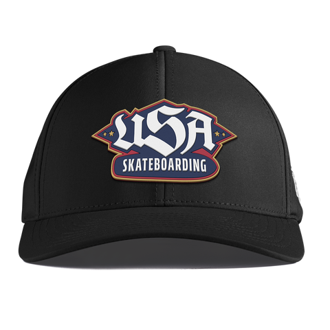 USA Skateboarding Team Logo Curved Performance Black 