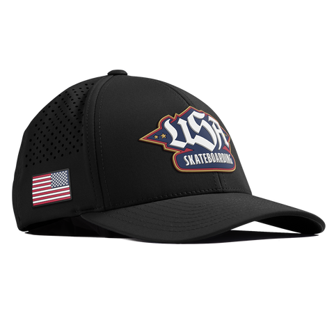 USA Skateboarding Team Logo Curved Performance Black