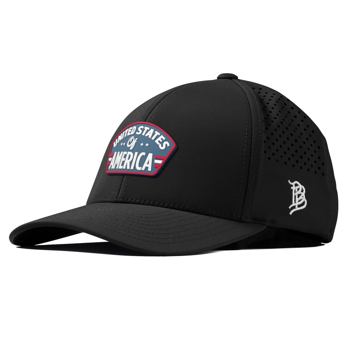 United States of America Badge Curved Performance Black